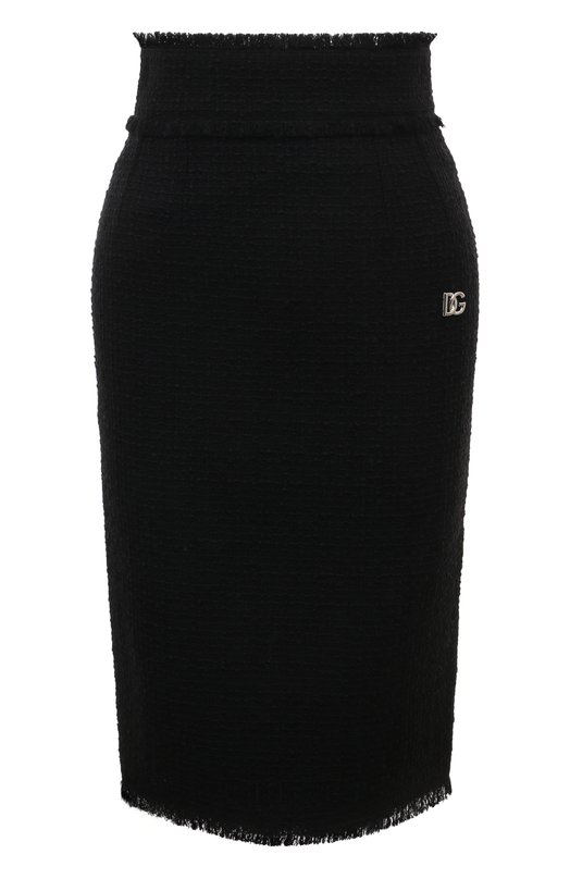 Шерстяная юбка Dolce & Gabbana F4CJCT/FMMHN Чёрный F4CJCT/FMMHN