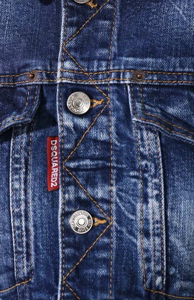 Джинсовая куртка DSQUARED2 синего цвета по цене 68700 руб., арт. S80AM0003/S30663, фото 5 Джинсовая куртка DSQUARED2, арт. S80AM0003/S30663, фото 5