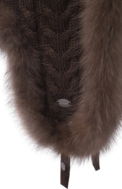 Кашемировая шапка-ушанка с мехом собо�ля BLACK SABLE, арт. BS-FHK-G, фото 3