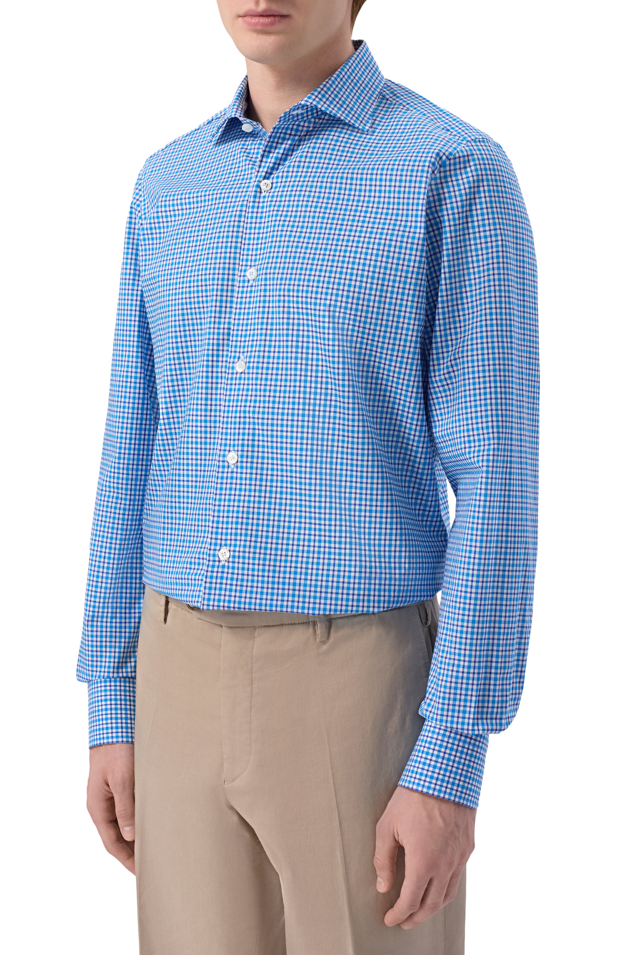 Хлопковая сорочка FINAMORE 1925 синего цвета по цене 44050 руб., арт. NAP0LI 1 ZANTE Z L/M0682, фото 3 Хлопковая сорочка FINAMORE 1925, арт. NAP0LI 1 ZANTE Z L/M0682, фото 3