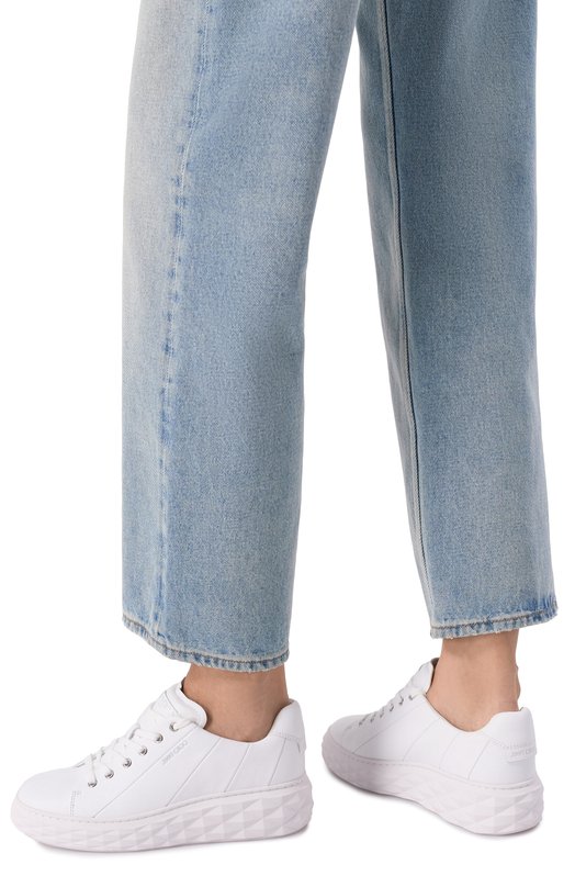 Кожаные кеды Diamond Light Maxi Jimmy Choo DIAM0NDLIGHTMAXIFRXN Белый  DIAM0NDLIGHTMAXIFRXN Фото 2