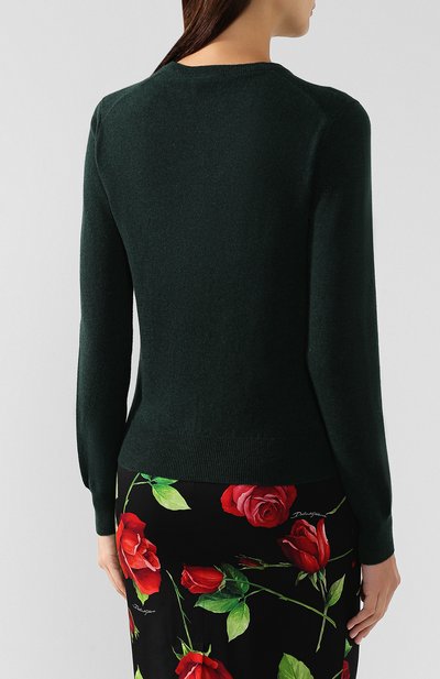 Кашемировый кардиган DOLCE & GABBANA зеленого цвета по цене 113000 руб., арт. FX451T/JAWQP, фото 4 Кашемировый кардиган DOLCE & GABBANA, арт. FX451T/JAWQP, фото 4
