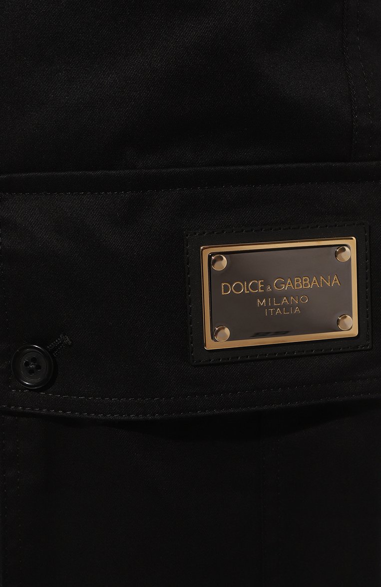 Мужские хлопковые джоггеры DOLCE & GABBANA черного цвета, арт. GVCYHT/FUFJR | Фото 5 (Материал внешний: Хлопок; Материал сплава: Проставлено; Длина (брюки, джинсы): Стандартные; Драгоценные камни: Проставлено; Силуэт М (брюки): Джоггеры, Карго; Стили: Кэжуэл)