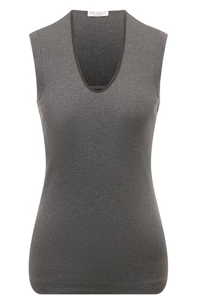 Женский хлопковый топ BRUNELLO CUCINELLI, арт. MG902BP398