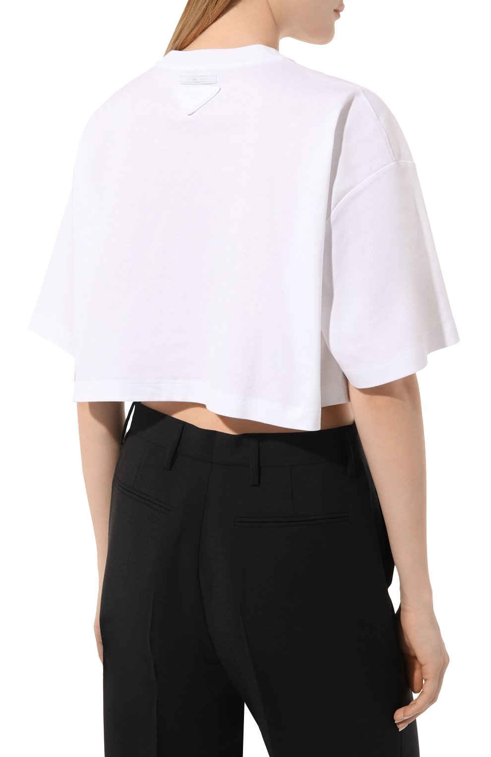Хлопковая футболка PRADA, арт. 3560A-240-F0009-212, фото 4