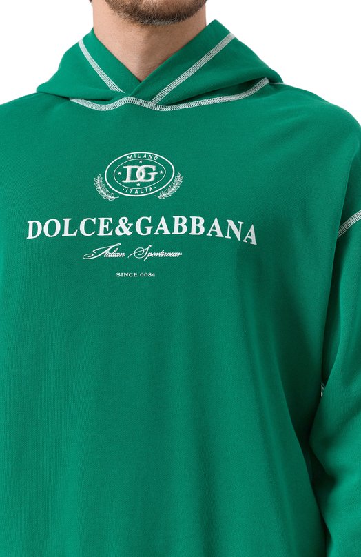 Хлопковое худи Dolce & Gabbana G9BDXZ/G7N0N Зелёный  G9BDXZ/G7N0N Фото 5
