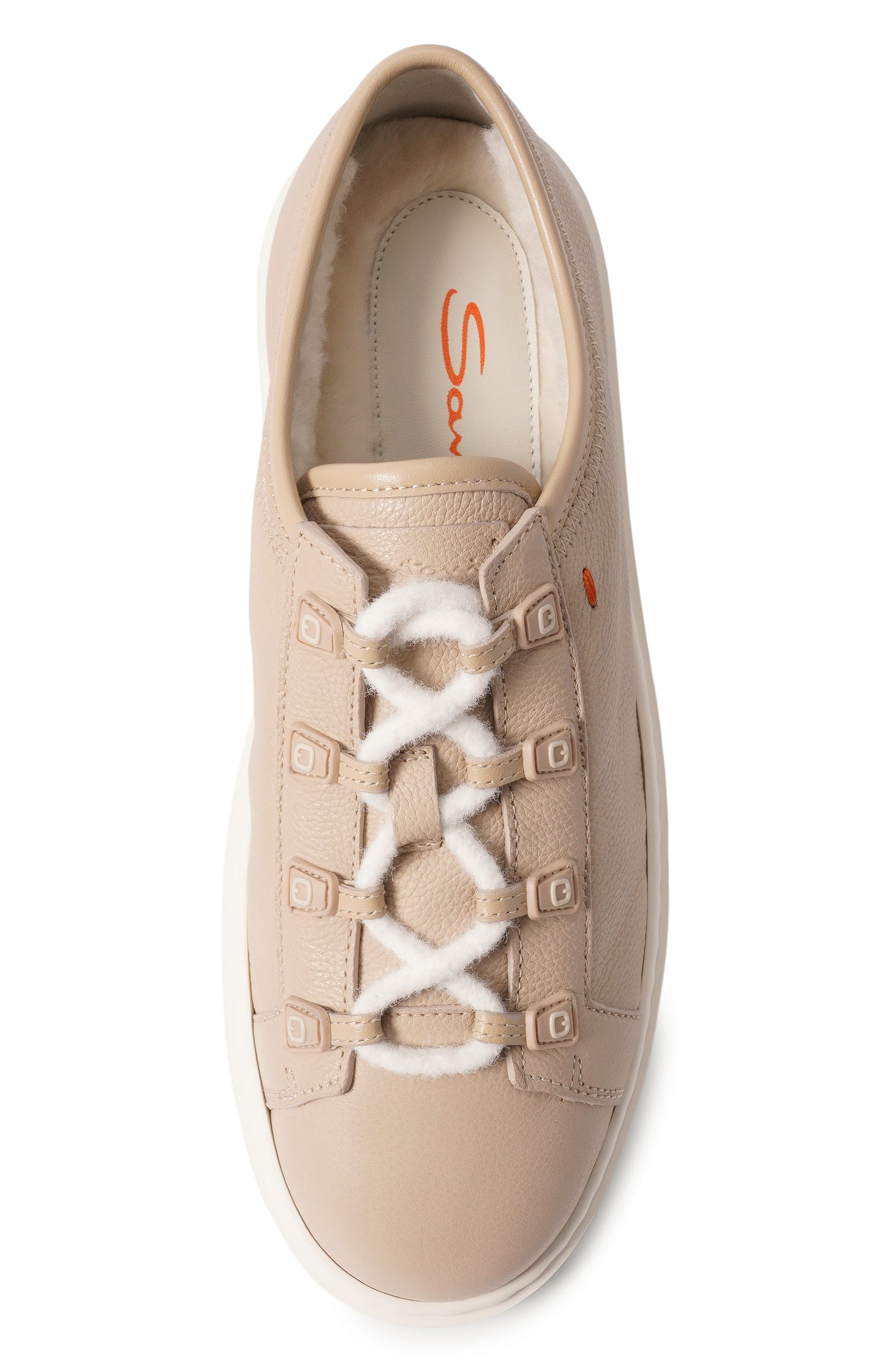 Кожаные кеды SANTONI бежевого цвета по цене 88700 руб., арт. WBCG61537BARPGA0, фото 6 Кожаные кеды SANTONI, арт. WBCG61537BARPGA0, фото 6