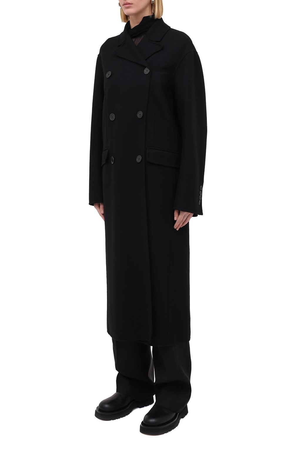 Шерстяное пальто ANN DEMEULEMEESTER, арт. 2002-1112-P-205-099, фото 4