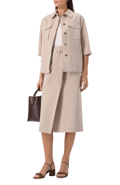 Куртка из хлопка и льна LORENA ANTONIAZZI, арт. E2536CP08A/9715, фото 2