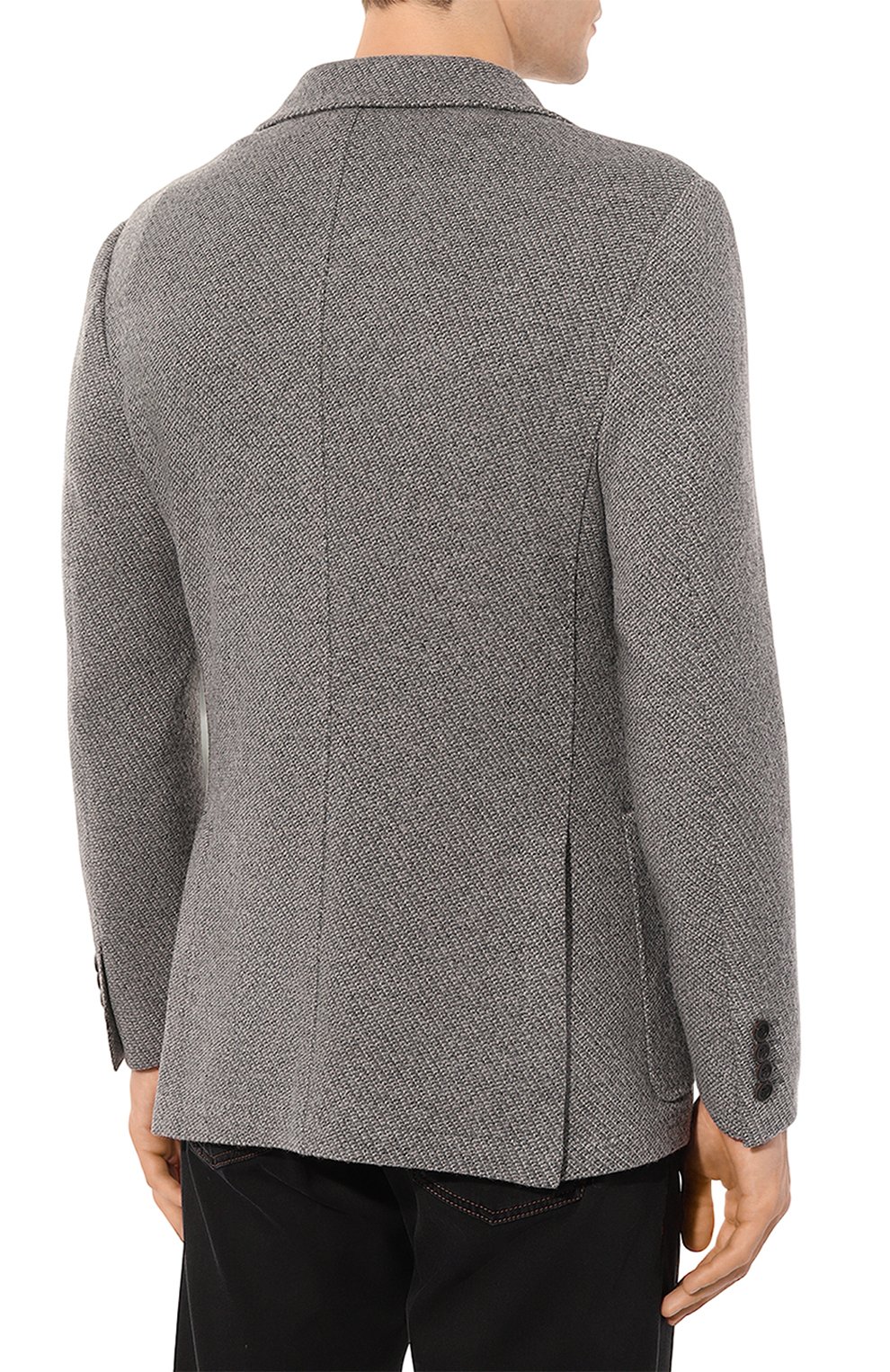 Пиджак из шерсти и хлопка CANALI серого цвета по цене 110500 руб., арт. J0147/JJ02550, фото 4 Пиджак из шерсти и хлопка CANALI, арт. J0147/JJ02550, фото 4