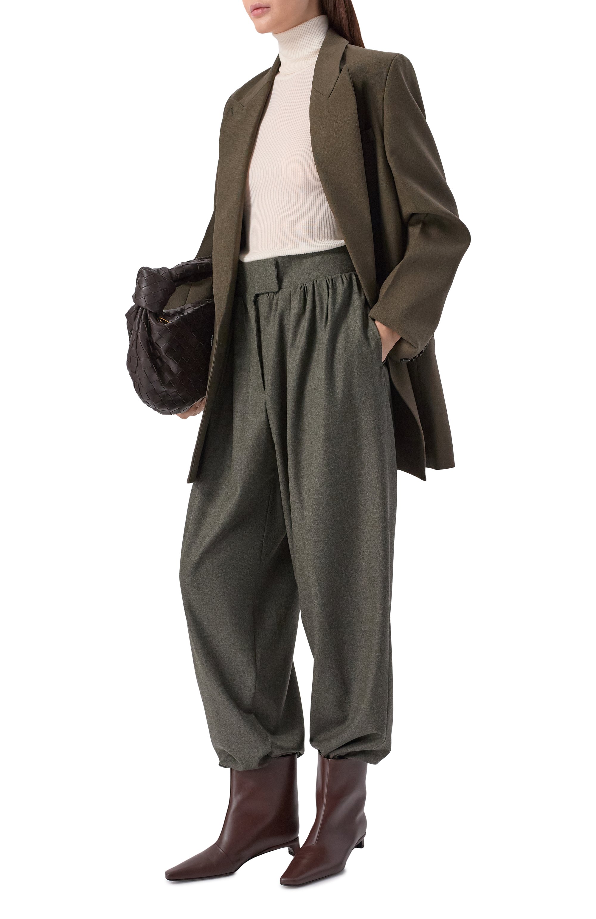 Шерстяные брюки ARMARIUM темно-зеленого цвета по цене 112000 руб., арт. P036/W025, фото 2 Шерстяные брюки ARMARIUM, арт. P036/W025, фото 2