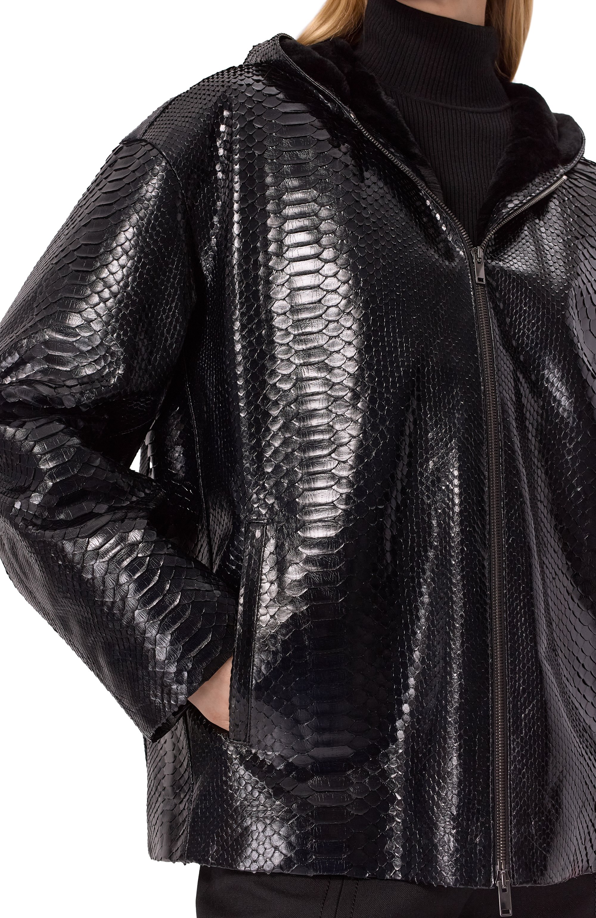 Куртка из кожи питона с подкладкой из норки MVST, арт. FEXBCK-Y420-2V/YLN055, фото 5