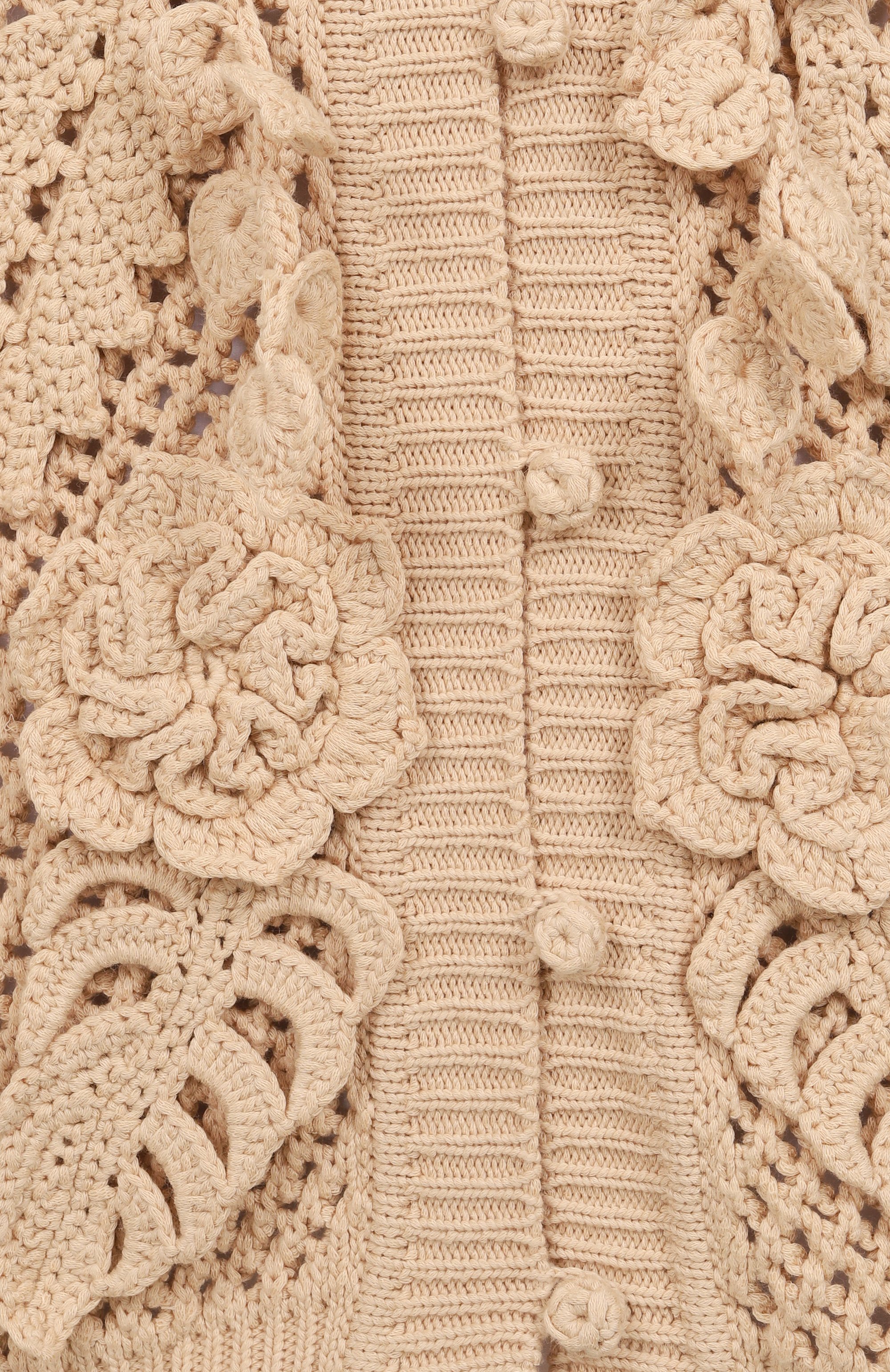 Хлопковый кардиган ELIE SAAB бежевого цвета по цене 263500 руб., арт. J0125ES25, фото 6 Хлопковый кардиган ELIE SAAB, арт. J0125ES25, фото 6