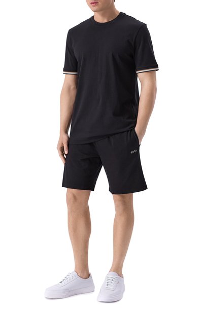 Хлопковые шорты BOSS черного цвета по цене 5995 руб., арт. 50515367, фото 2 Хлопковые шорты BOSS, арт. 50515367, фото 2