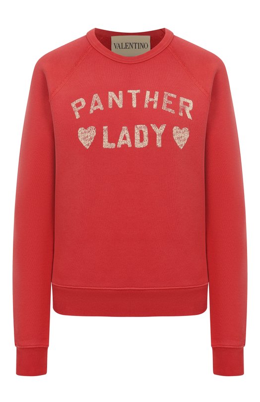 Хлопковый свитшот Valentino 7B3MF24P9GM Красный 7B3MF24P9GM