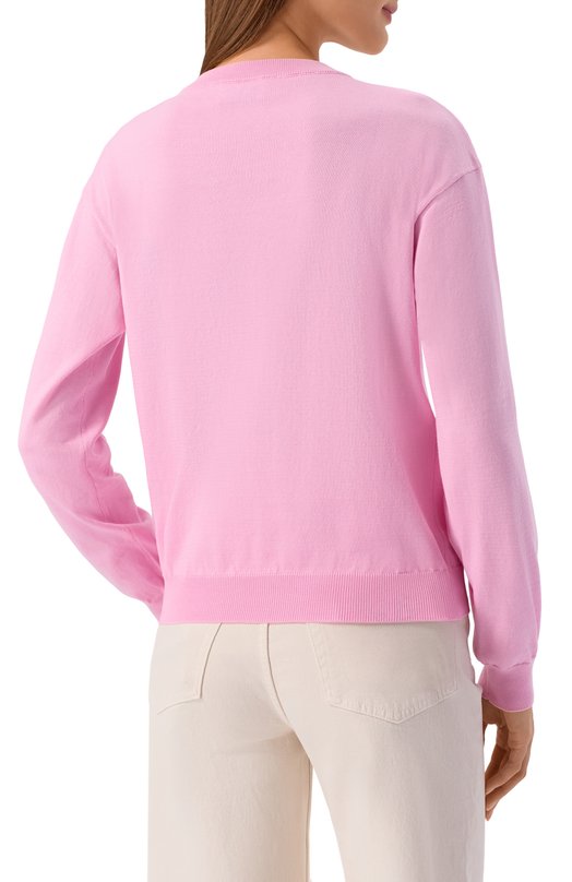 Хлопковый пуловер Moschino V0918/0502 Розовый  V0918/0502 Фото 4