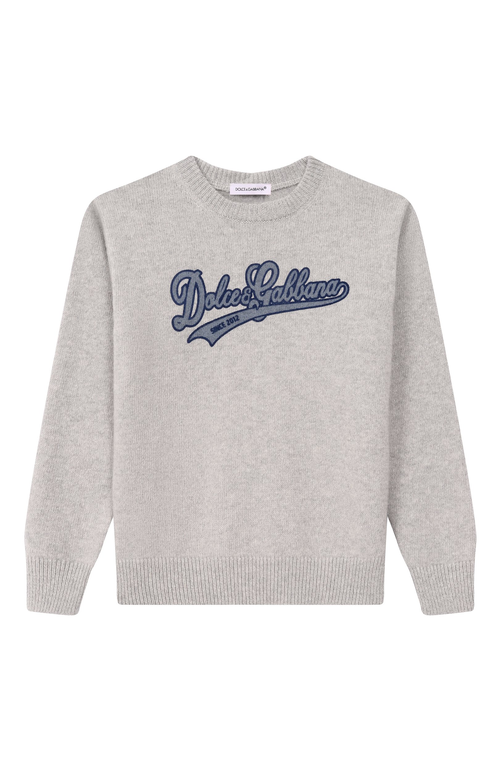 Шерстяной пуловер DOLCE & GABBANA серого цвета по цене 65950 руб., арт. L4KWE2/JDVH0, фото 1 Шерстяной пуловер DOLCE & GABBANA, арт. L4KWE2/JDVH0, фото 1
