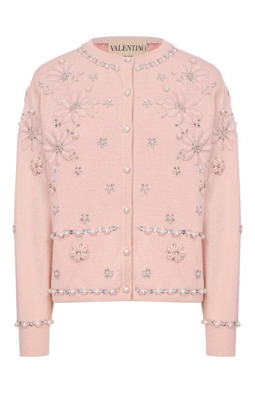 Шерстяной кардиган Valentino 8B3KA14I/9W3 Розовый 8B3KA14I/9W3