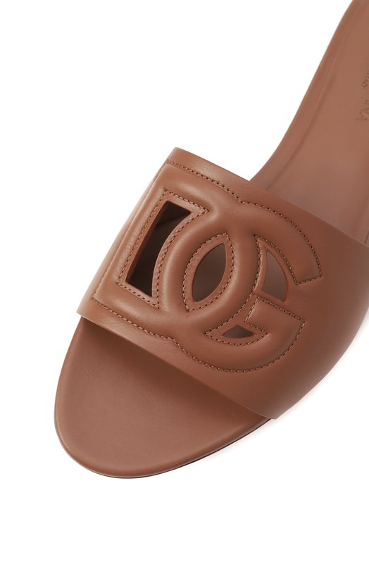 Кожаные шлепанцы Bianca Dolce & Gabbana CQ0436/AY329 Коричневый  CQ0436/AY329 Фото 7