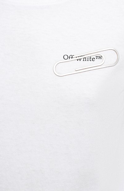 Хлопковая футболка OFF-WHITE белого цвета по цене 18750 руб., арт. 0WAA049E20JER0030110, фото 5 Хлопковая футболка OFF-WHITE, арт. 0WAA049E20JER0030110, фото 5