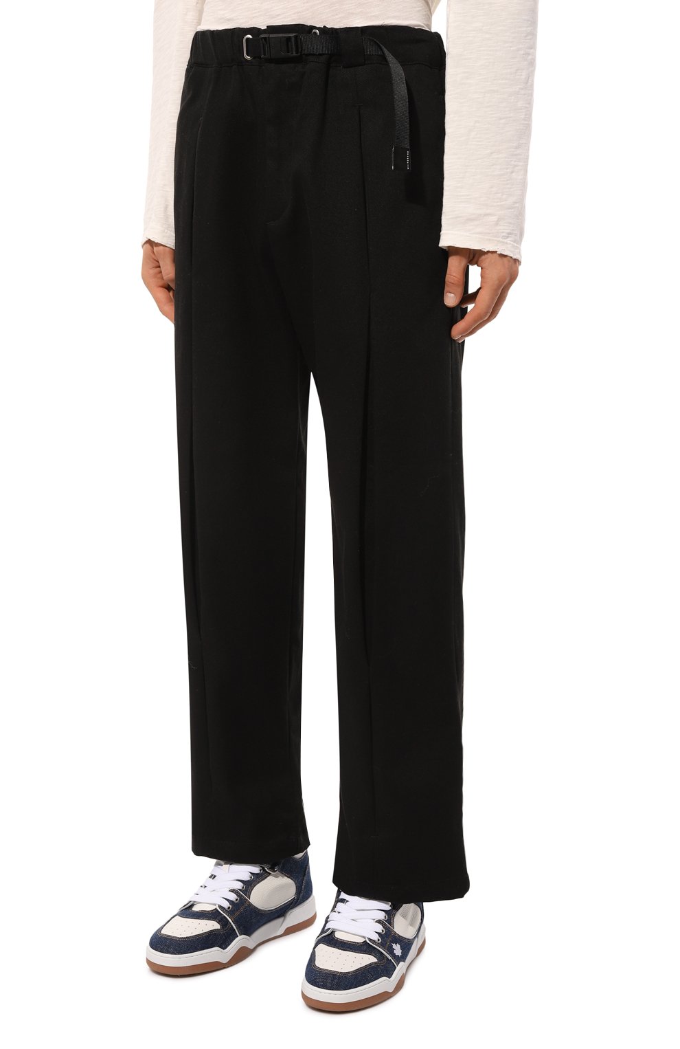 Хлопковые брюки WHITE SAND черного цвета по цене 26150 руб., арт. 24WSU92 300, фото 3 Хлопковые брюки WHITE SAND, арт. 24WSU92 300, фото 3