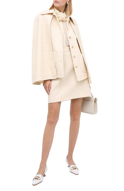 Юбка из хлопка и шерсти GUCCI бежевого цвета по цене 113760 руб., арт. 632090/ZAD93, фото 2 Юбка из хлопка и шерсти GUCCI, арт. 632090/ZAD93, фото 2