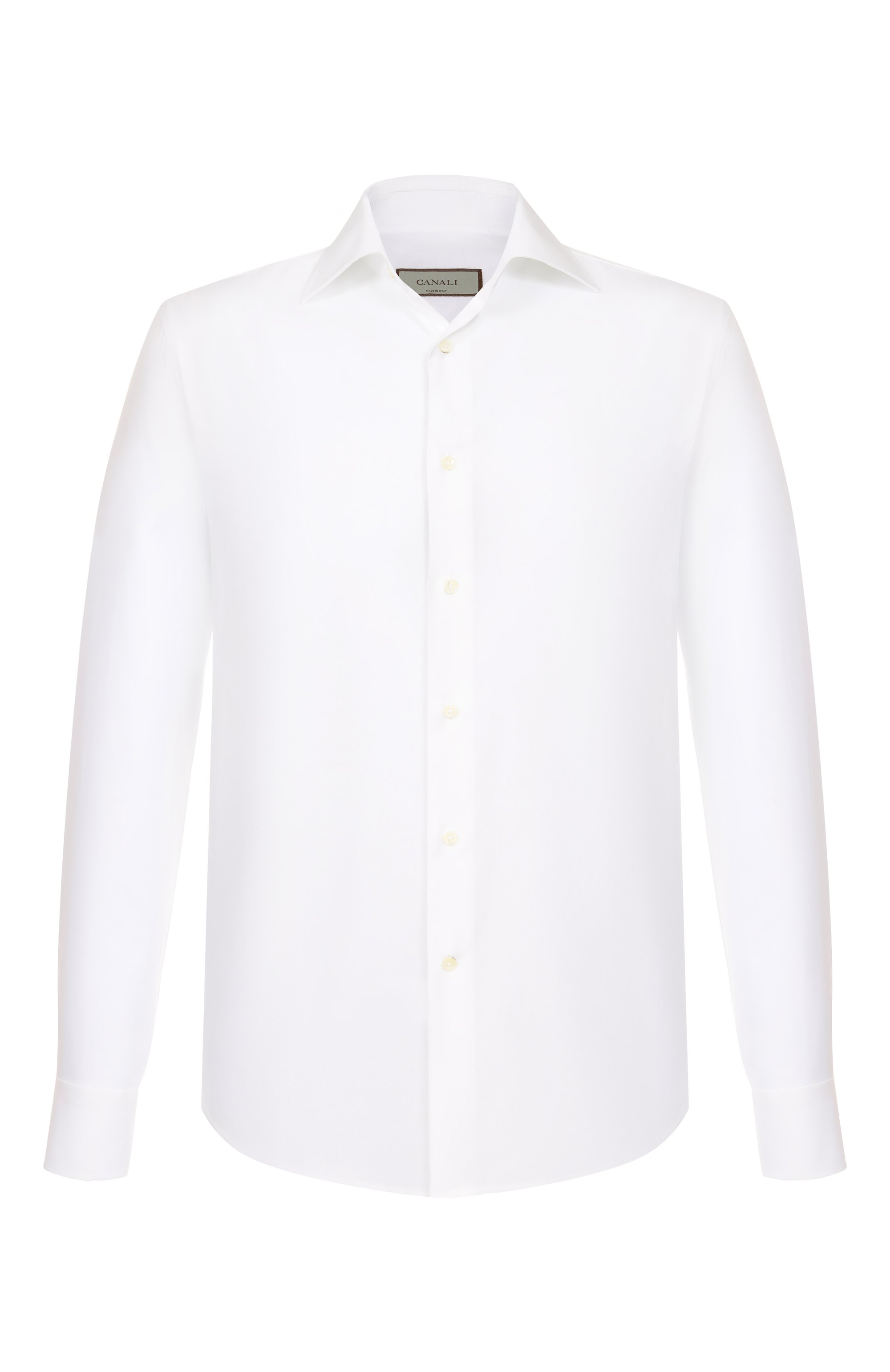 Хлопковая сорочка CANALI белого цвета по цене 36450 руб., арт. CCLX018/GA03312, фото 1 Хлопковая сорочка CANALI, арт. CCLX018/GA03312, фото 1