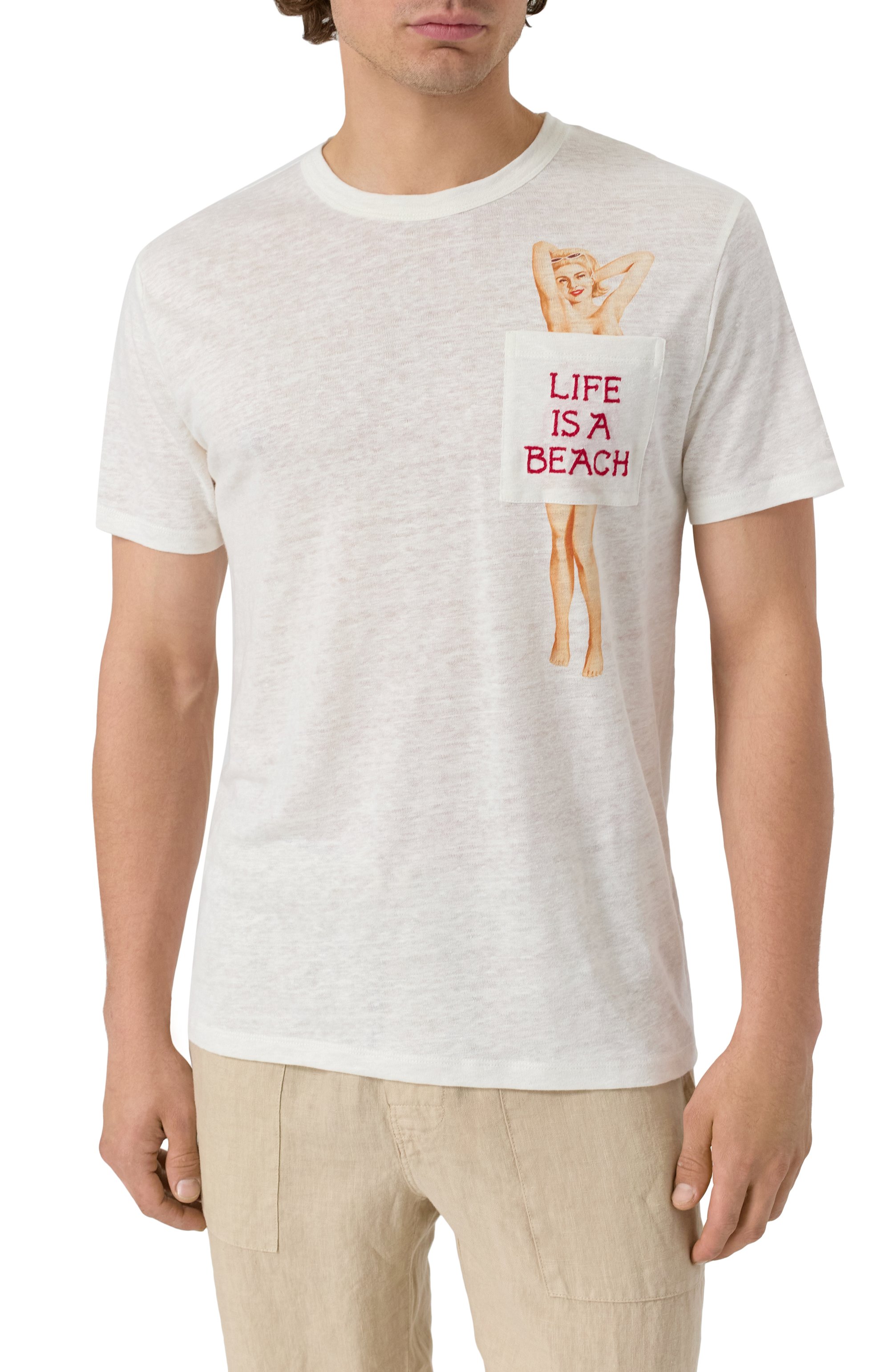 Льняная футболка MC2 SAINT BARTH, арт. STBM ECSTASEA/03021H, фото 3