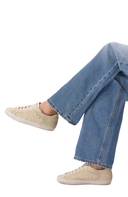 Комбинированные кеды Super-Star Golden Goose Deluxe Brand GWF00103.F007560 Бежевый  GWF00103.F007560 Фото 2