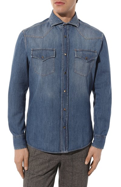 Джинсовая рубашка BRUNELLO CUCINELLI, арт. ME6454008, фото 3