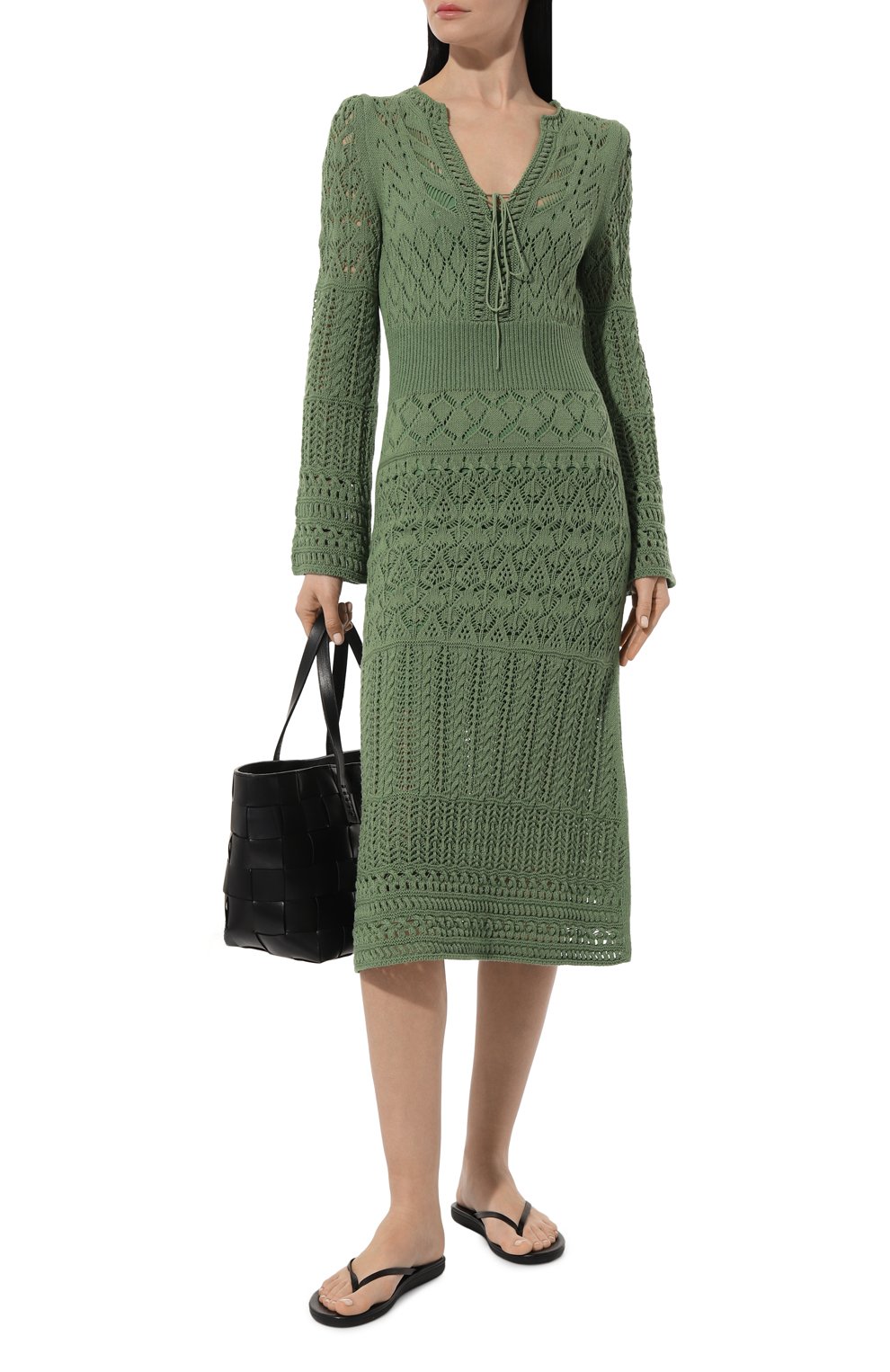 Платье из шерсти и хлопка DOROTHEE SCHUMACHER зеленого цвета по цене 87550 руб., арт. 516301, фото 2 Платье из шерсти и хлопка DOROTHEE SCHUMACHER, арт. 516301, фото 2