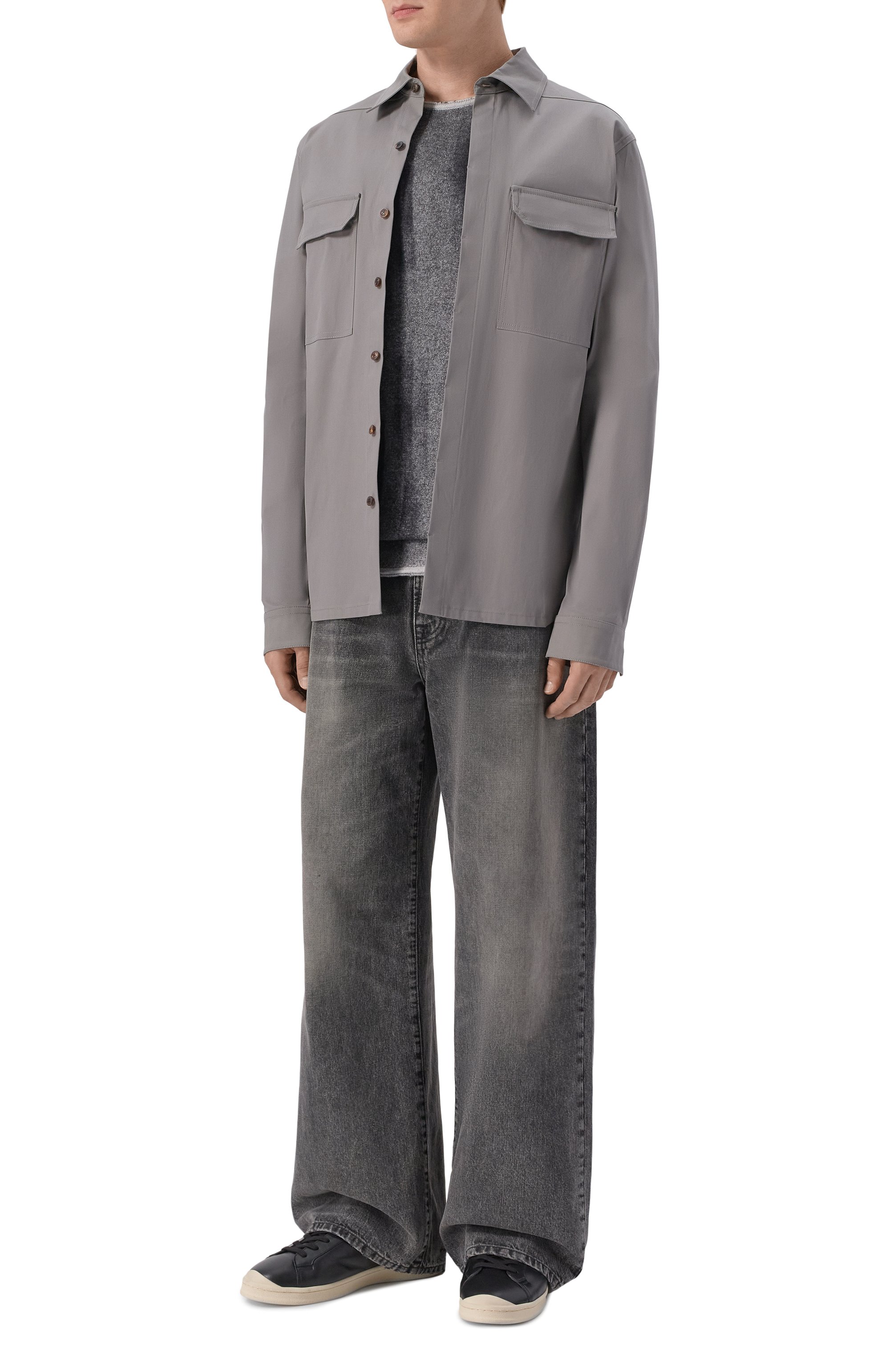 Хлопковая куртка-рубашка RICK OWENS, арт. RU02F4291/TE, фото 2