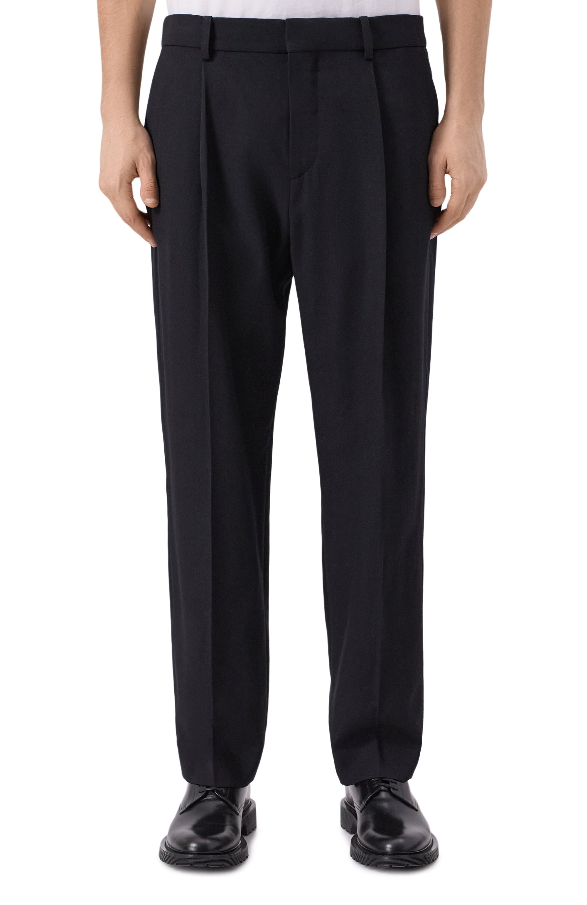 Шерстяные брюки BALMAIN черного цвета по цене 98850 руб., арт. FH0PM110/WC09, фото 3 Шерстяные брюки BALMAIN, арт. FH0PM110/WC09, фото 3