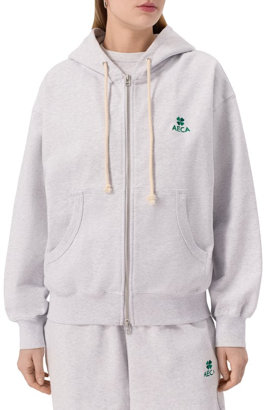 Хлопковая толстовка AECA WHITE AWCMFWBDTSZSO001C0.LIGHT GREY (S) Белый  AWCMFWBDTSZSO001C0.LIGHT GREY (S) Фото 3