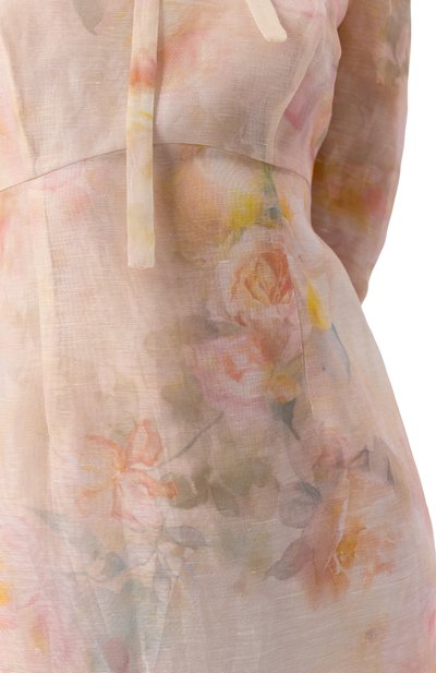 Платье изо льна и шелка ZIMMERMANN светло-розового цвета по цене 210000 руб., арт. 2338DR251, фото 5 Платье изо льна и шелка ZIMMERMANN, арт. 2338DR251, фото 5