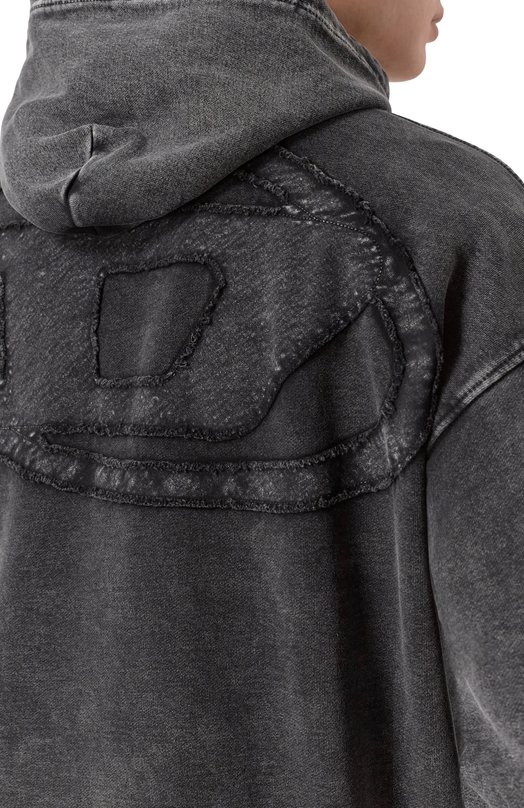 Хлопковое худи Diesel A19325/0KIBZ Серый  A19325/0KIBZ Фото 5