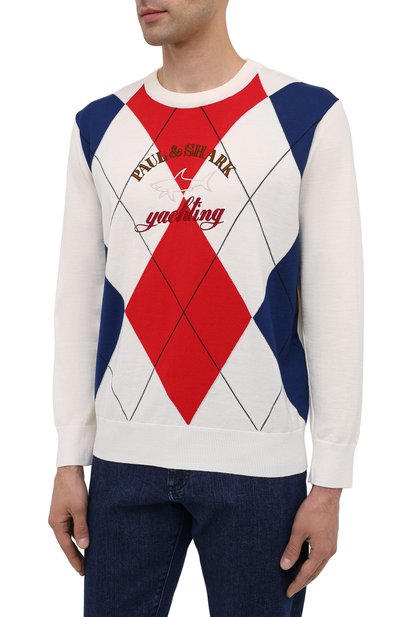 Джемпер PAUL&SHARK белого цвета по цене 35800 руб., арт. I20P1080/HV0, фото 3 Джемпер PAUL&SHARK, арт. I20P1080/HV0, фото 3