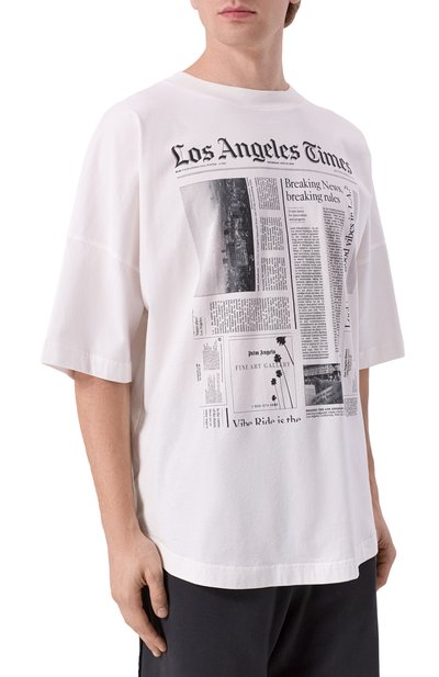 Хлопковая футболка PALM ANGELS, арт. PMAA10BF25JER002, фото 3