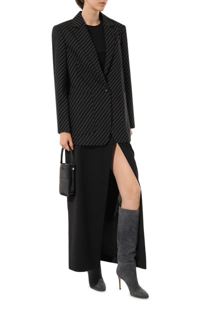 Замшевые сапоги SERGIO ROSSI темно-серого цвета по цене 131000 руб., арт. A70370/MCAZ01, фото 2 Замшевые сапоги SERGIO ROSSI, арт. A70370/MCAZ01, фото 2