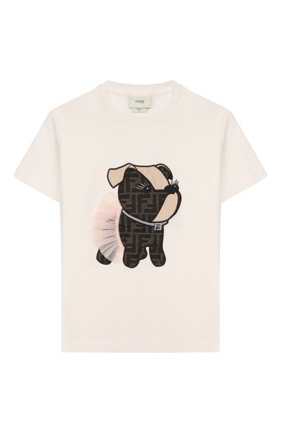 Хлопковая футболка FENDI, арт. JFI418/AVWL/3A-6A
