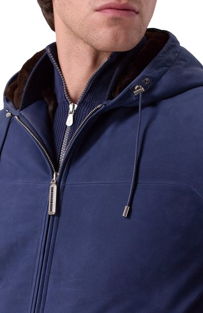 Кожаный бомбер с подкладкой из кролика STEFANO RICCI, арт. M7J5300500/MK0TG, фото 5