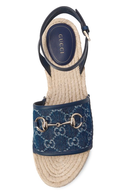 Комбинированные босоножки Gucci 817228/FAD9U Синий  817228/FAD9U Фото 6