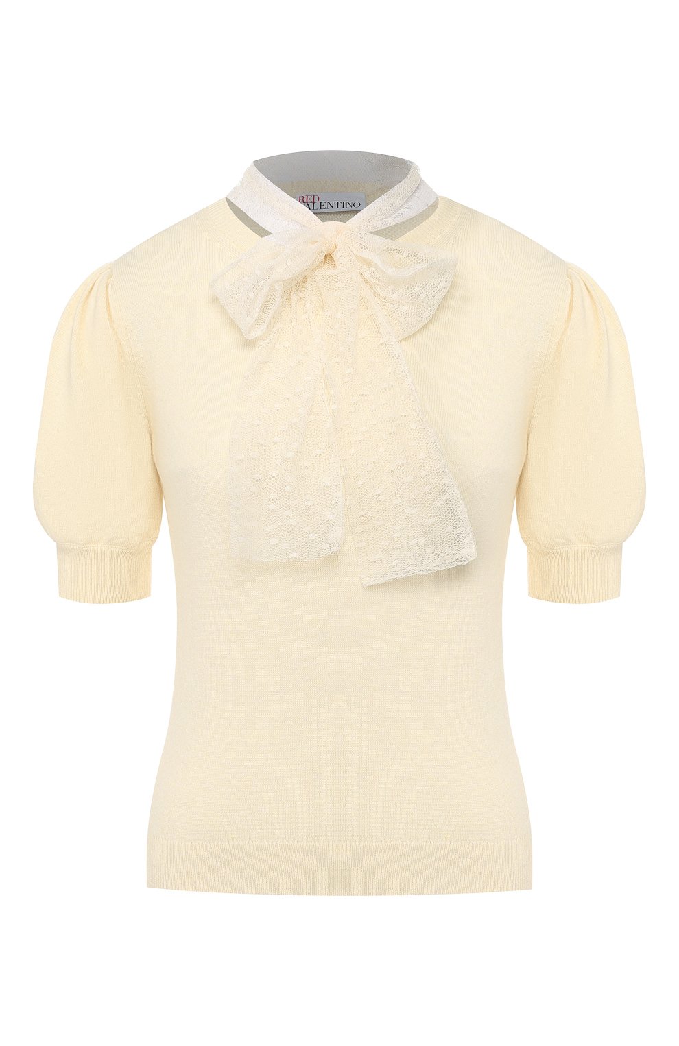 Топ из смеси шерсти и вискозы REDVALENTINO белого цвета по цене 39950 руб., арт. TR3KCC24/4UA, фото 1 Топ из смеси шерсти и вискозы REDVALENTINO, арт. TR3KCC24/4UA, фото 1