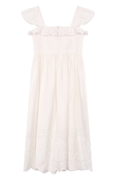 Хлопковый сарафан ELIE SAAB JUNIOR кремового цвета по цене 110500 руб., арт. EFAB100 MX MC/TS0724 RIC05, фото 2 Хлопковый сарафан ELIE SAAB JUNIOR, арт. EFAB100 MX MC/TS0724 RIC05, фото 2