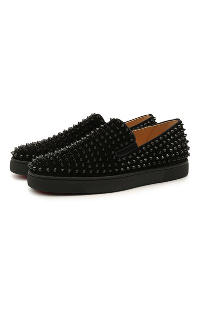 Мужские замшевые слипоны roller boat CHRISTIAN LOUBOUTIN, арт. 1120387/R0LLER-B0AT FLAT