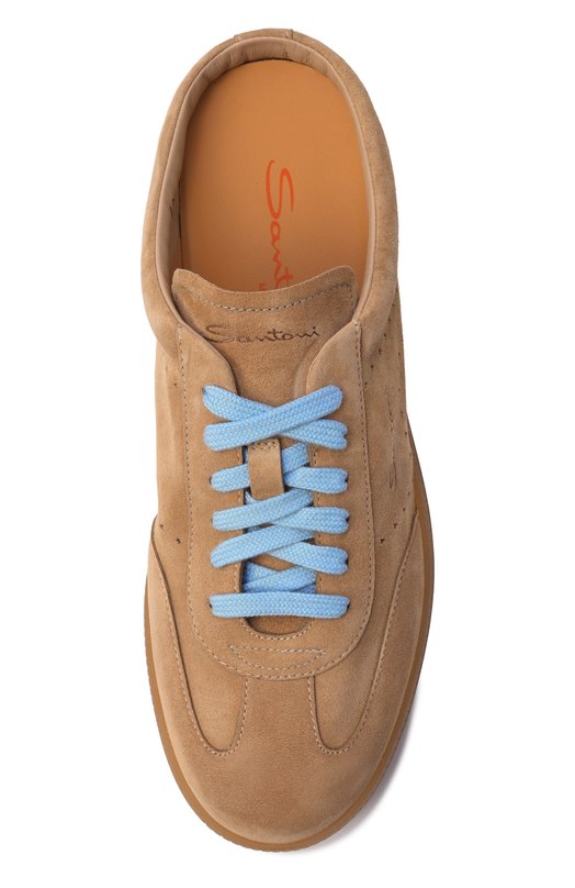 Замшевые кеды Santoni WBPG61347FAITKSN Кремовый  WBPG61347FAITKSN Фото 6