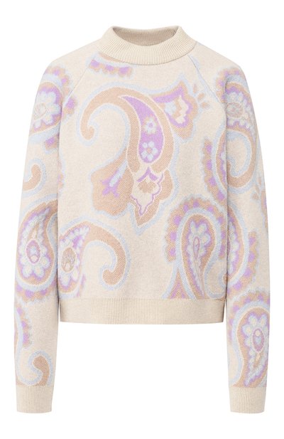 Женский пуловер из смеси шерсти и вискозы NANUSHKA, арт. CASEY_MULTIC0L0R_CASHMERE BLEND INTARSIA