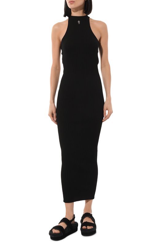 Платье из хлопка и шелка Amiri AWDRCA1012 Чёрный  AWDRCA1012 Фото 3