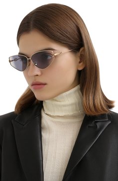 Женские солнцезащитные очки DIOR EYEWEAR золотого цвета, арт. DI0RGIPSY2 000 | Фото 2 (Региональные ограничения белый список (Axapta Mercury): Не проставлено, RU; Нос: Не проставлено; Тип очков: С/з; Очки форма: Узкие)