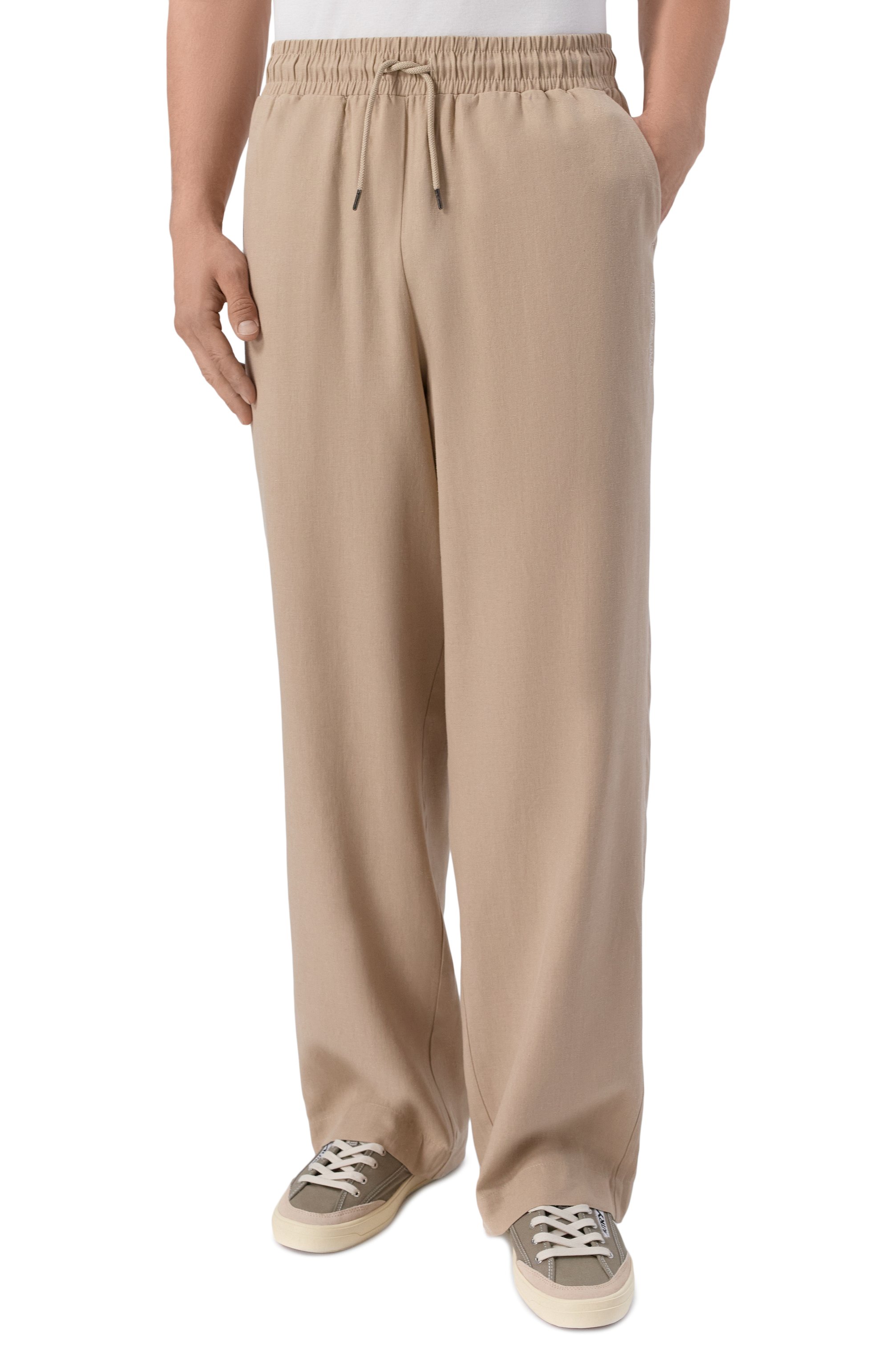 Брюки изо льна и вискозы EMPORIO ARMANI, арт. EM000586/AF20590, фото 3